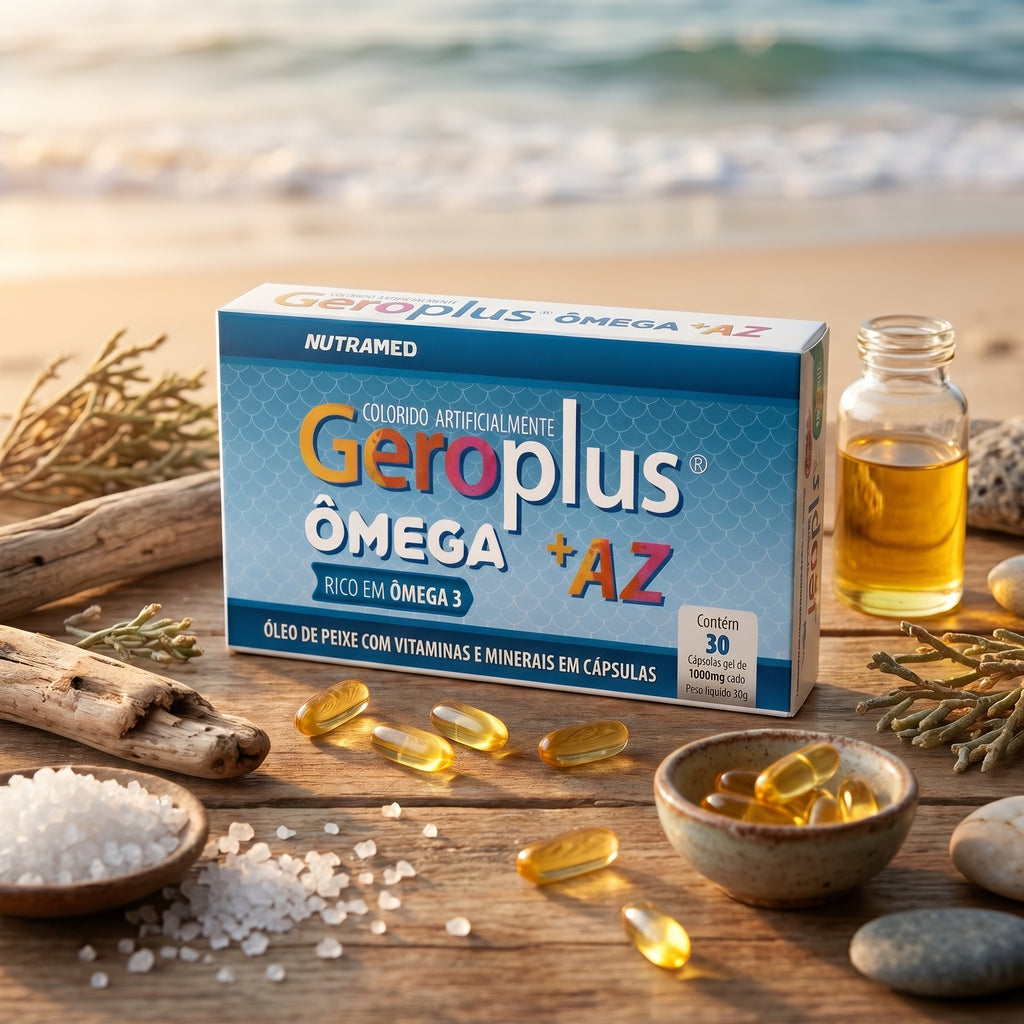 Geroplus Ômega + AZ (Ômega 3  + Vitaminas e Minerais) | 30 Cápsulas