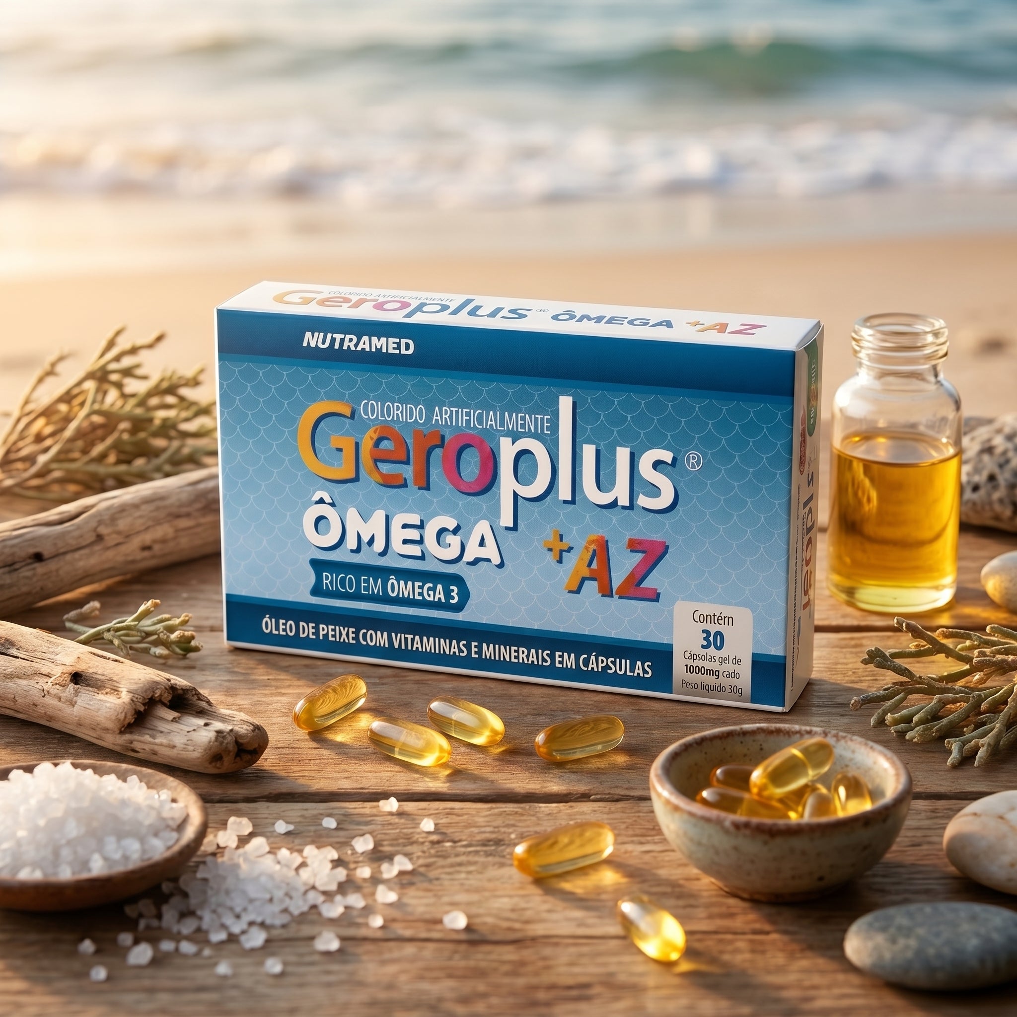 Geroplus Ômega + AZ (Ômega 3  + Vitaminas e Minerais) | 30 Cápsulas
