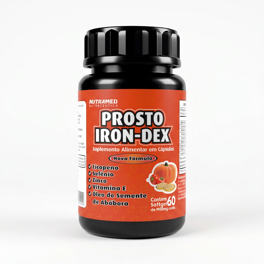 Prosto Iron-Dex - Óleo de Semente de Abóbora + Vitamina E | 60 Cápsulas