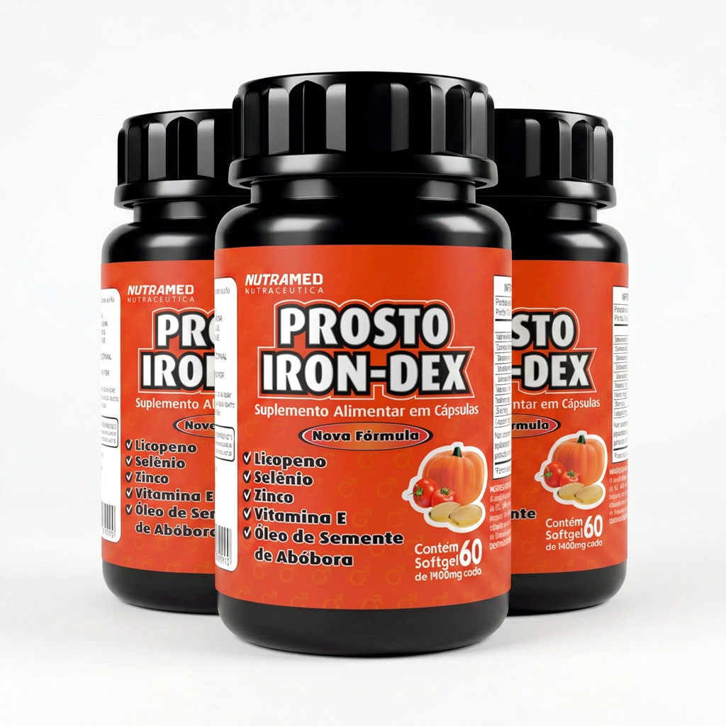 Prosto Iron-Dex - Óleo de Semente de Abóbora + Vitamina E | 60 Cápsulas