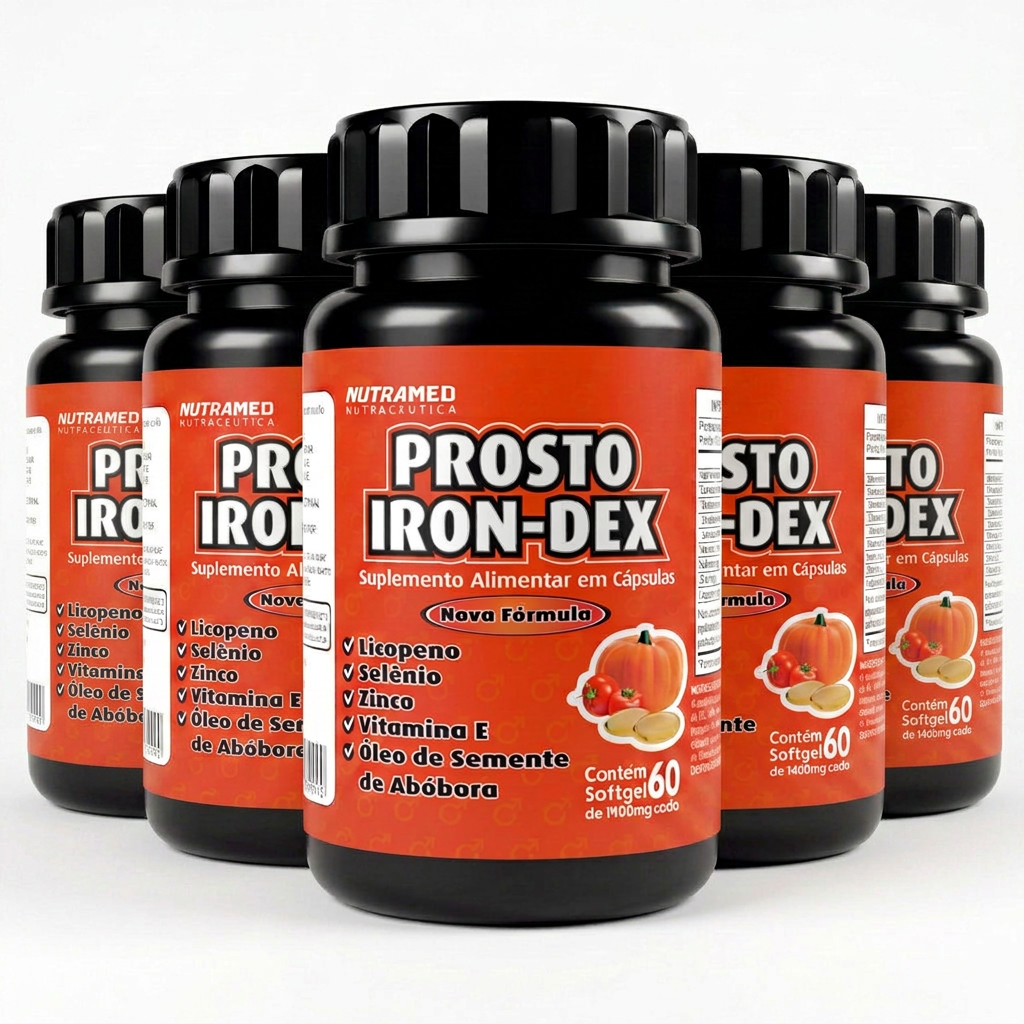Prosto Iron-Dex - Óleo de Semente de Abóbora + Vitamina E | 60 Cápsulas
