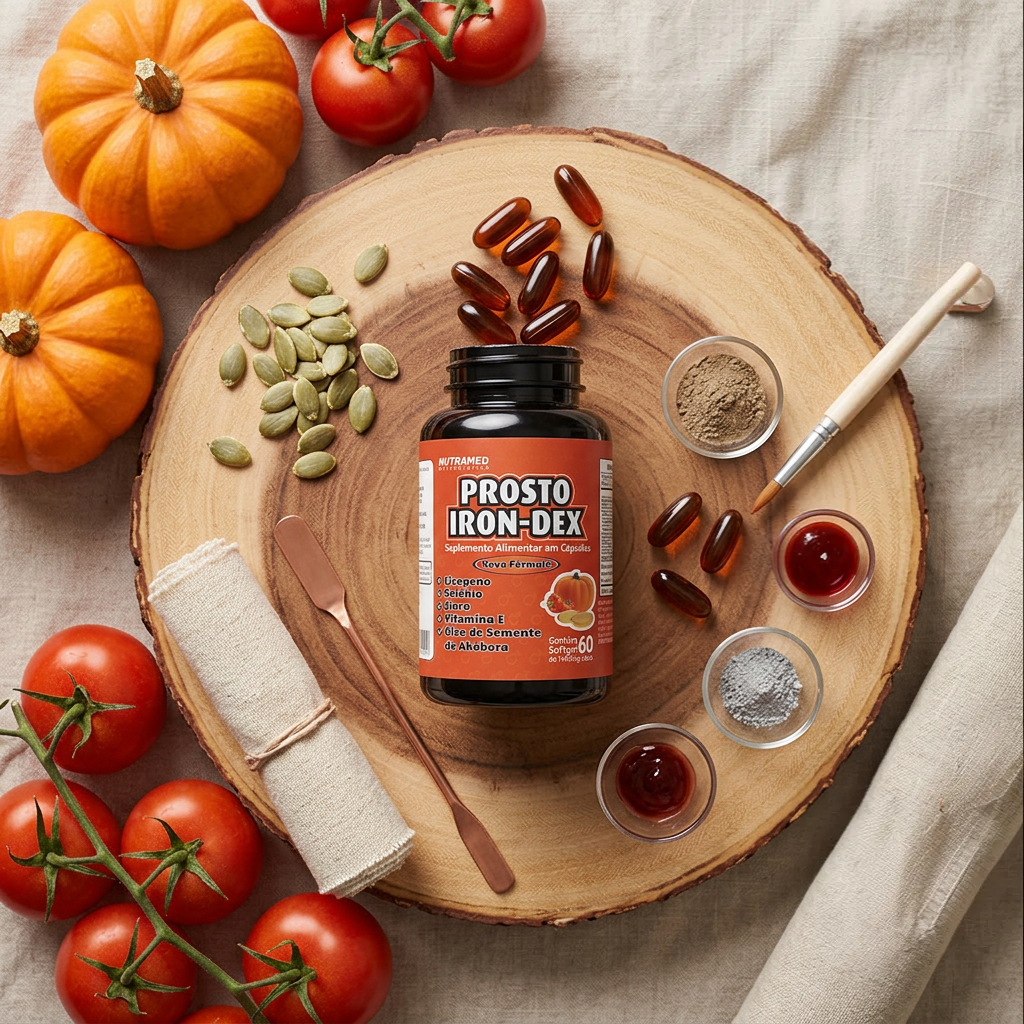 Prosto Iron-Dex - Óleo de Semente de Abóbora + Vitamina E | 60 Cápsulas