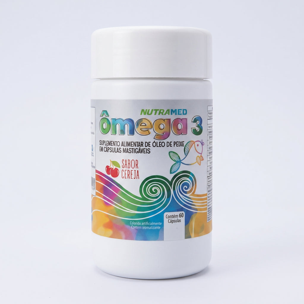 Ômega 3 Jr | 60 Cápsulas mastigáveis sabor cereja
