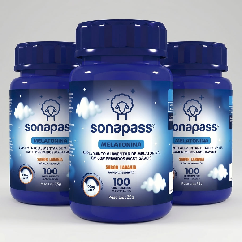 Sonapass Melatonina | 100 comprimidos sabor laranja