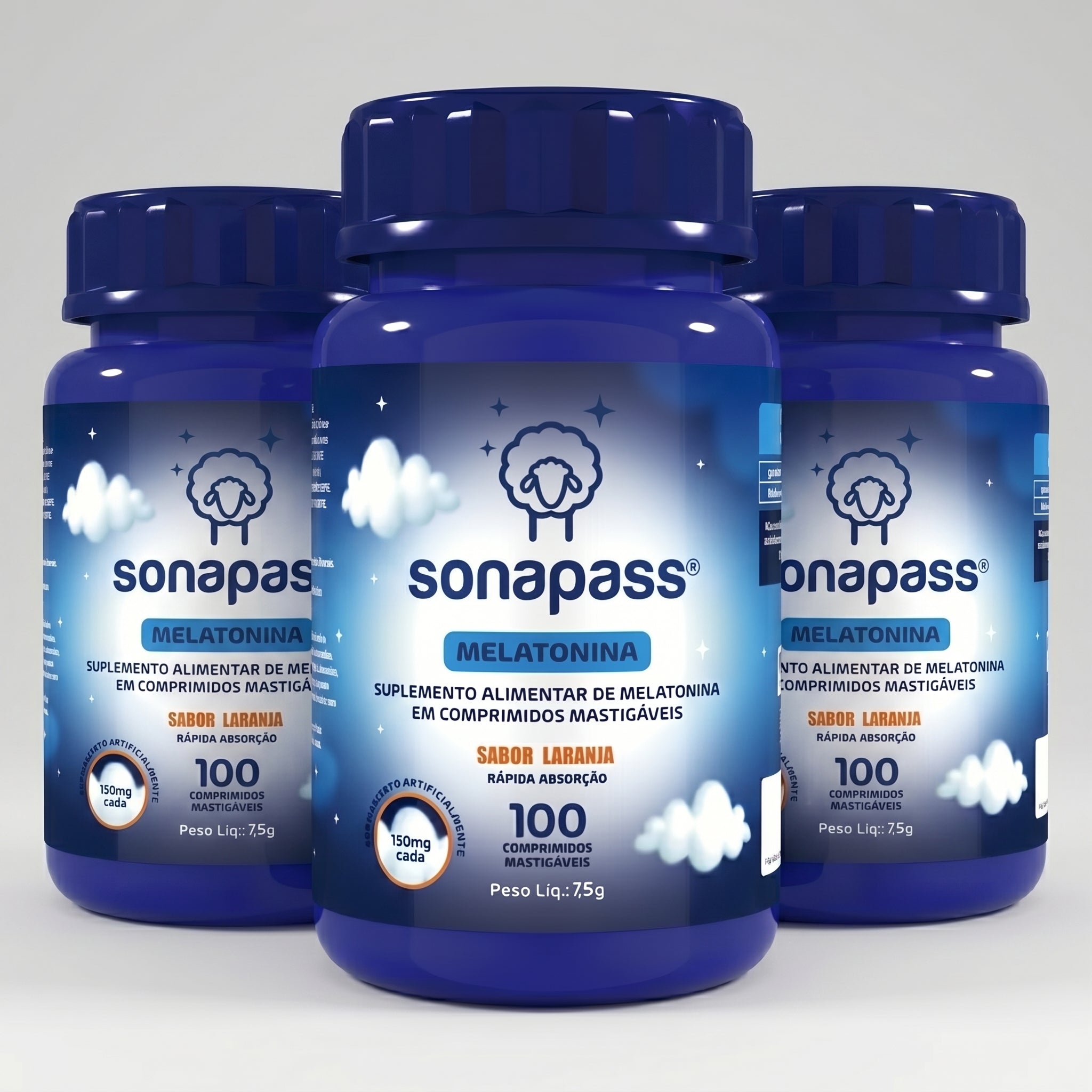 Sonapass Melatonina | 100 comprimidos sabor laranja