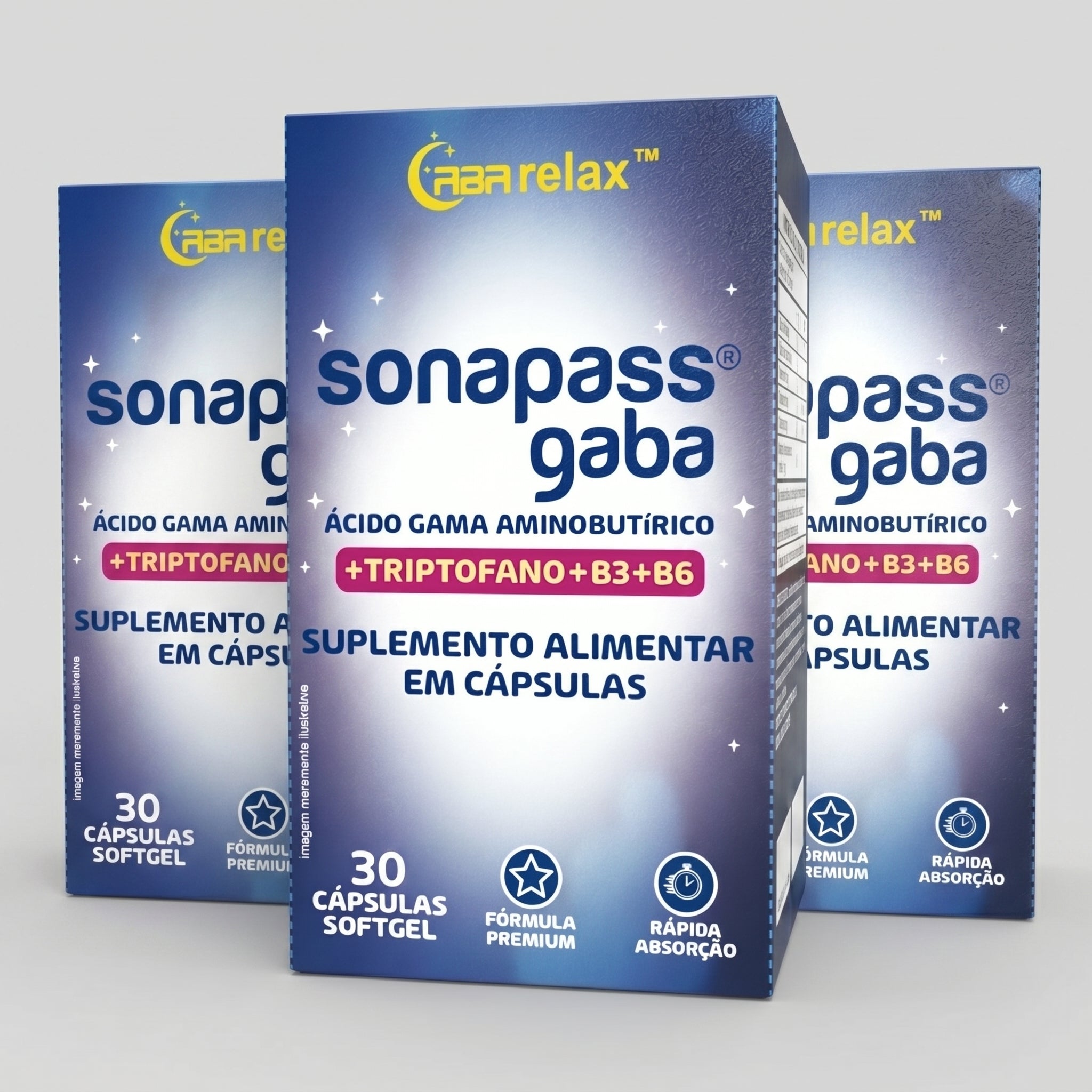 Sonapass Gaba (Ácido Gama Aminobutírico + Triptofano + B3 + B6) | 30 Cápsulas
