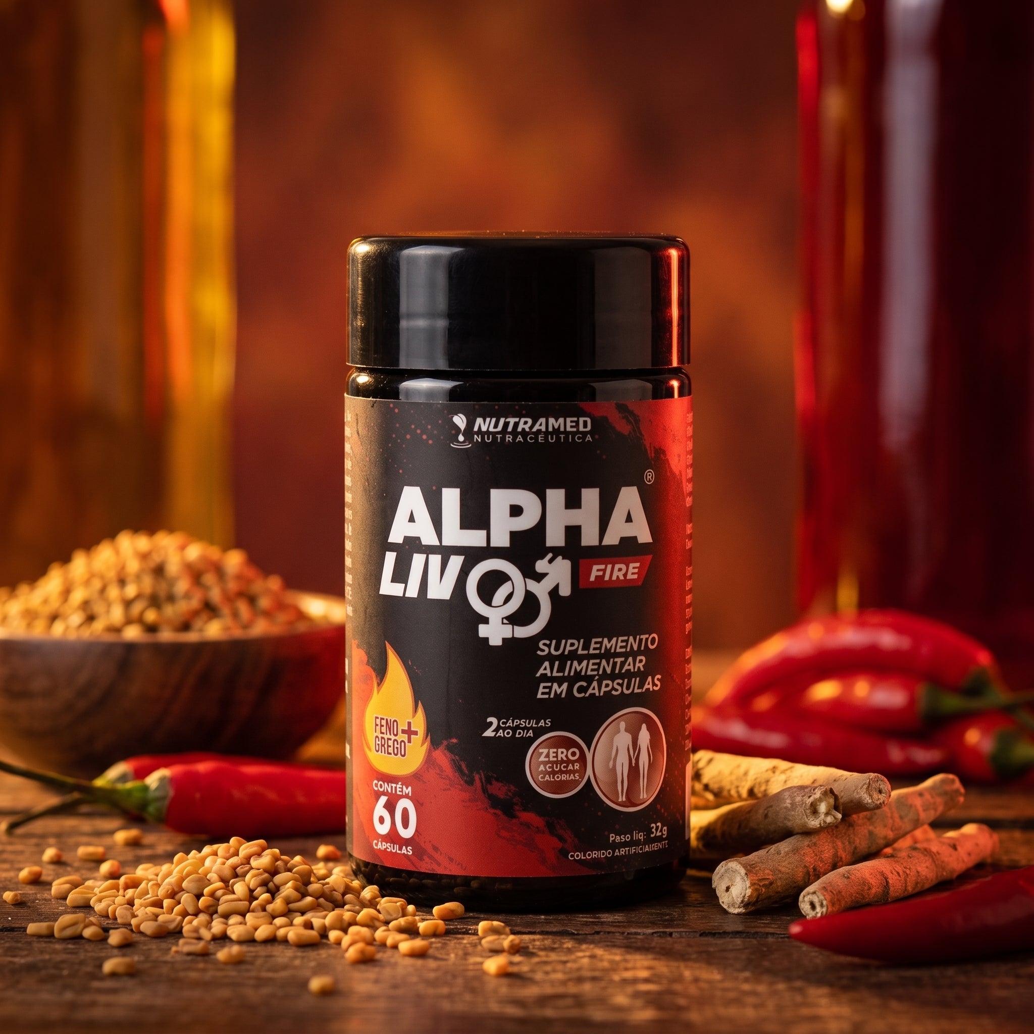 Alpha Liv (Feno Grego + Vit + Min) | 60 Cápsulas
