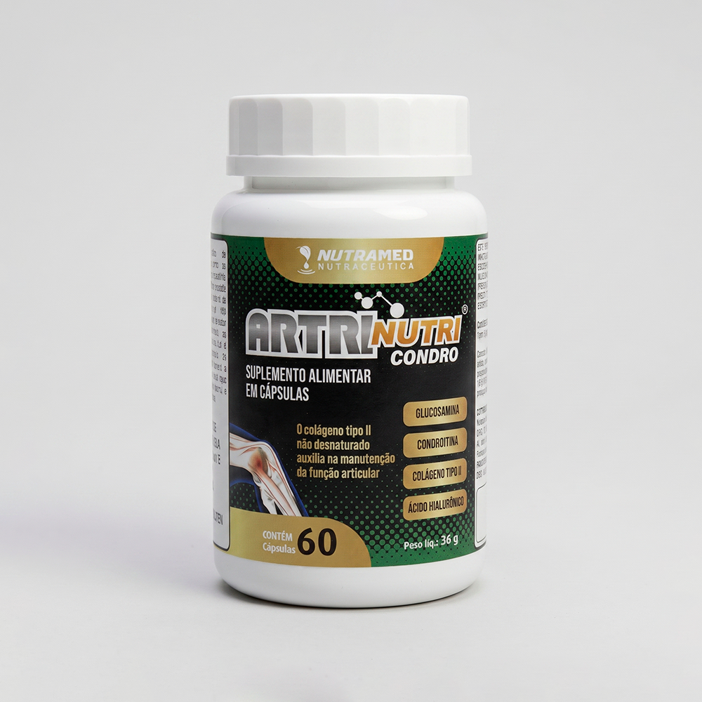 Artrinutri Condro (Colágeno Tipo II + Condroitina + Glucosamina + Ácido Hialurônico) | 60 Cápsulas