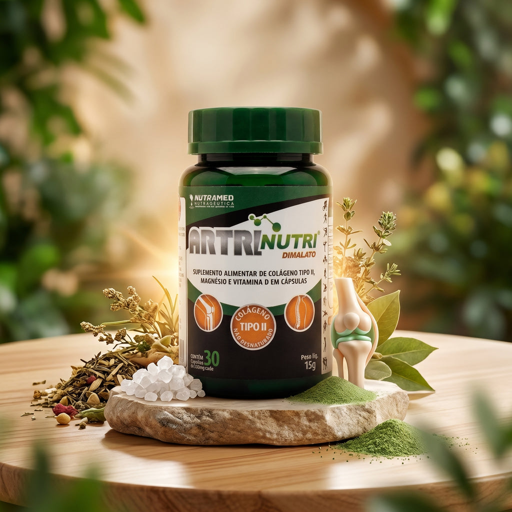 Artrinutri Dimalato - Colágeno Tipo II + Magnésio Dimalato + Vit D3 | 30 Cápsulas