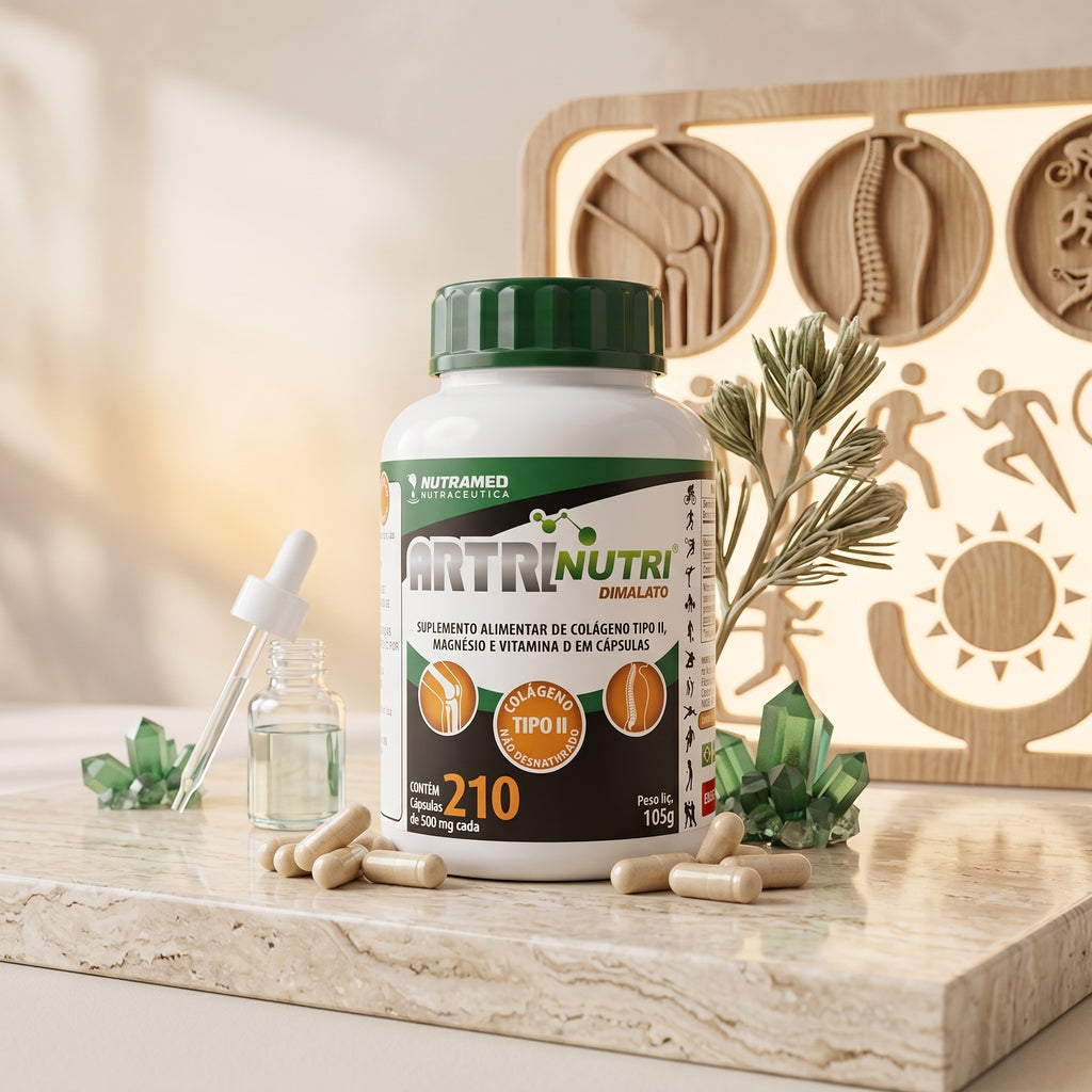 Artrinutri Dimalato - Colágeno Tipo II + Magnésio Dimalato + Vit D3 | 210 Cápsulas