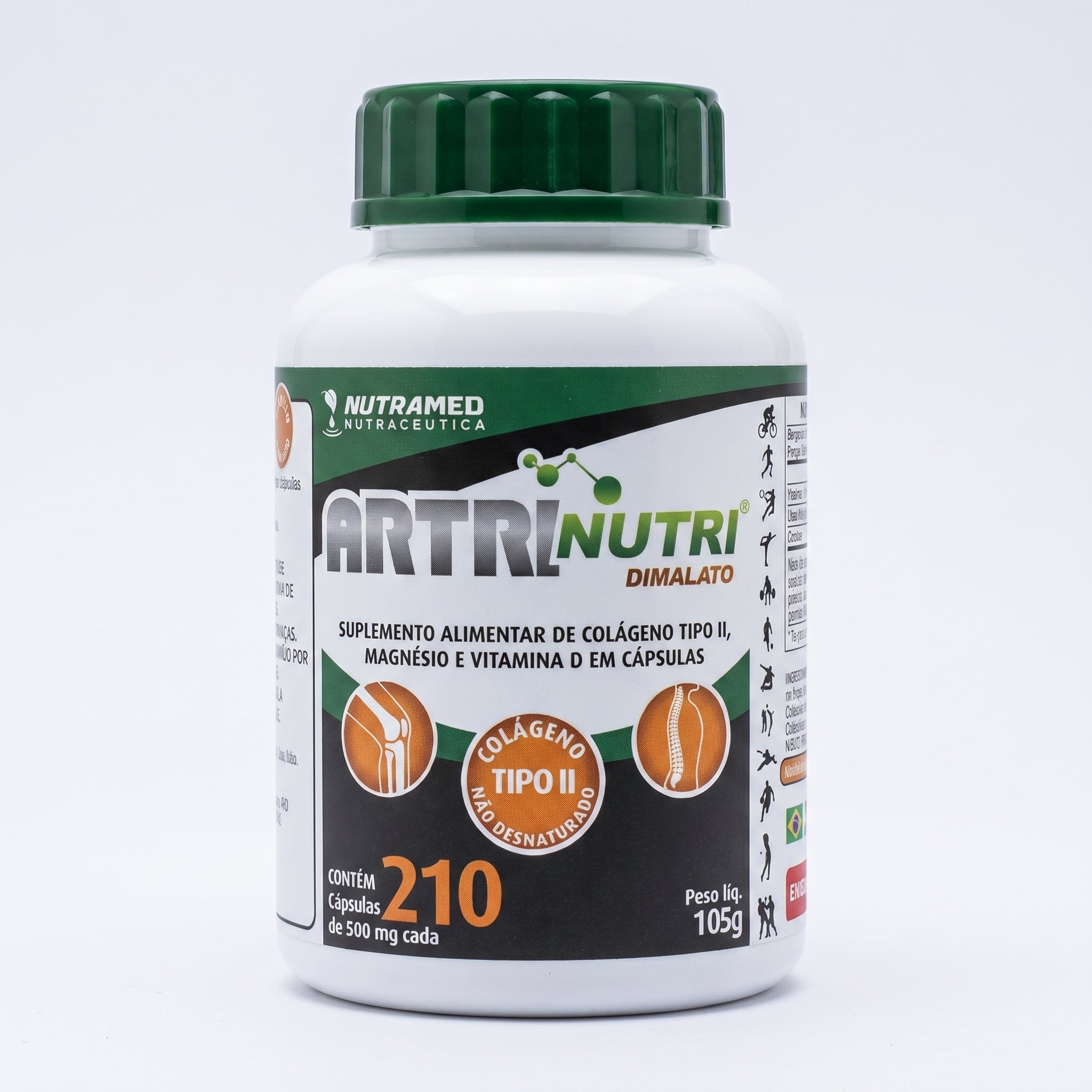 Artrinutri Dimalato - Colágeno Tipo II + Magnésio Dimalato + Vit D3 | 210 Cápsulas