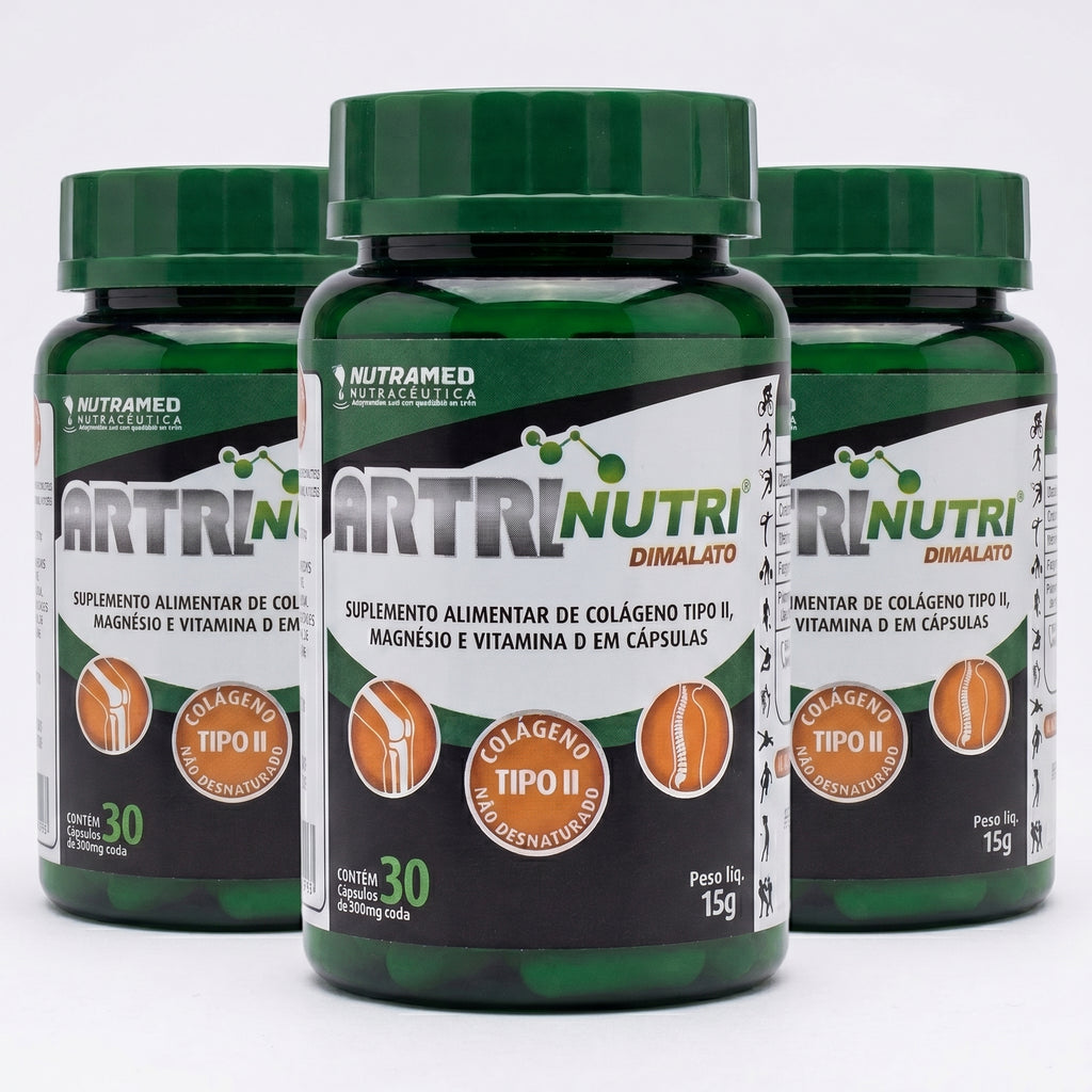 Artrinutri Dimalato - Colágeno Tipo II + Magnésio Dimalato + Vit D3 | 30 Cápsulas