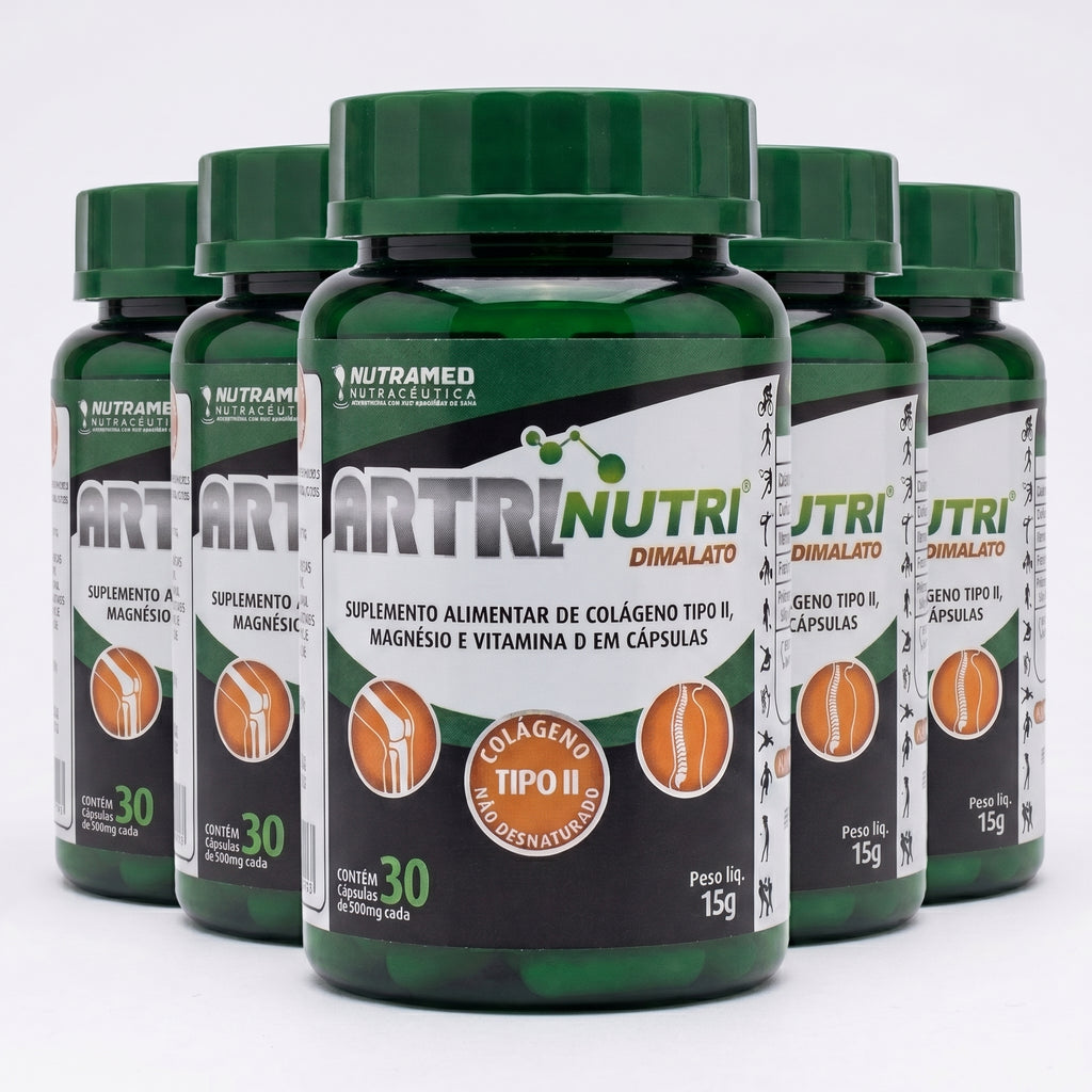 Artrinutri Dimalato - Colágeno Tipo II + Magnésio Dimalato + Vit D3 | 30 Cápsulas