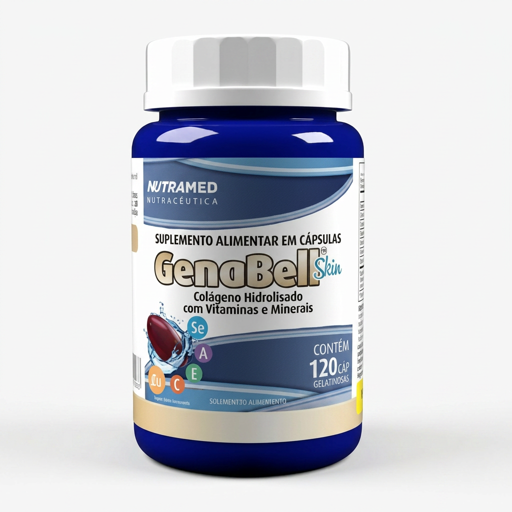 Genabell Skin Colágeno Hidrolisado + Vitaminas e Minerais | 120 cápsulas