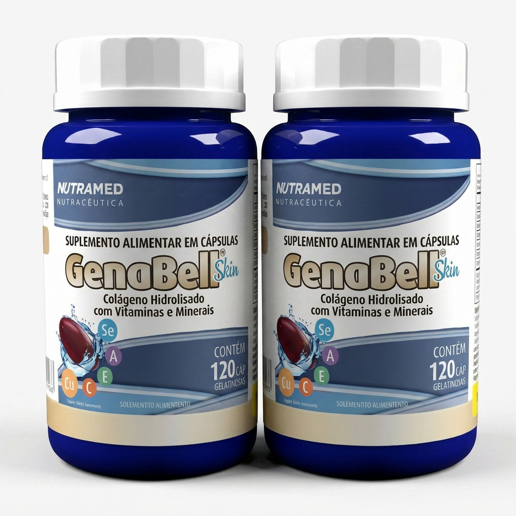 Genabell Skin Colágeno Hidrolisado + Vitaminas e Minerais | 120 cápsulas