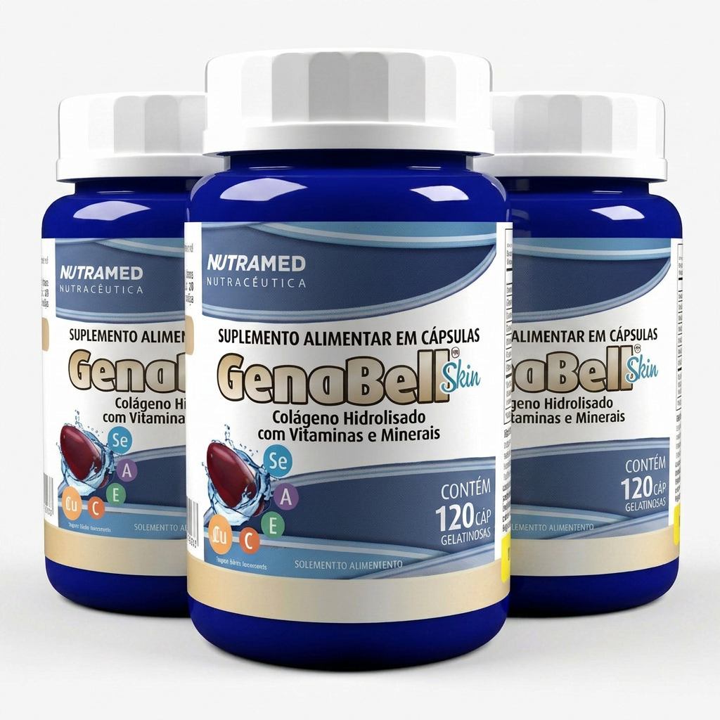 Genabell Skin Colágeno Hidrolisado + Vitaminas e Minerais | 120 cápsulas