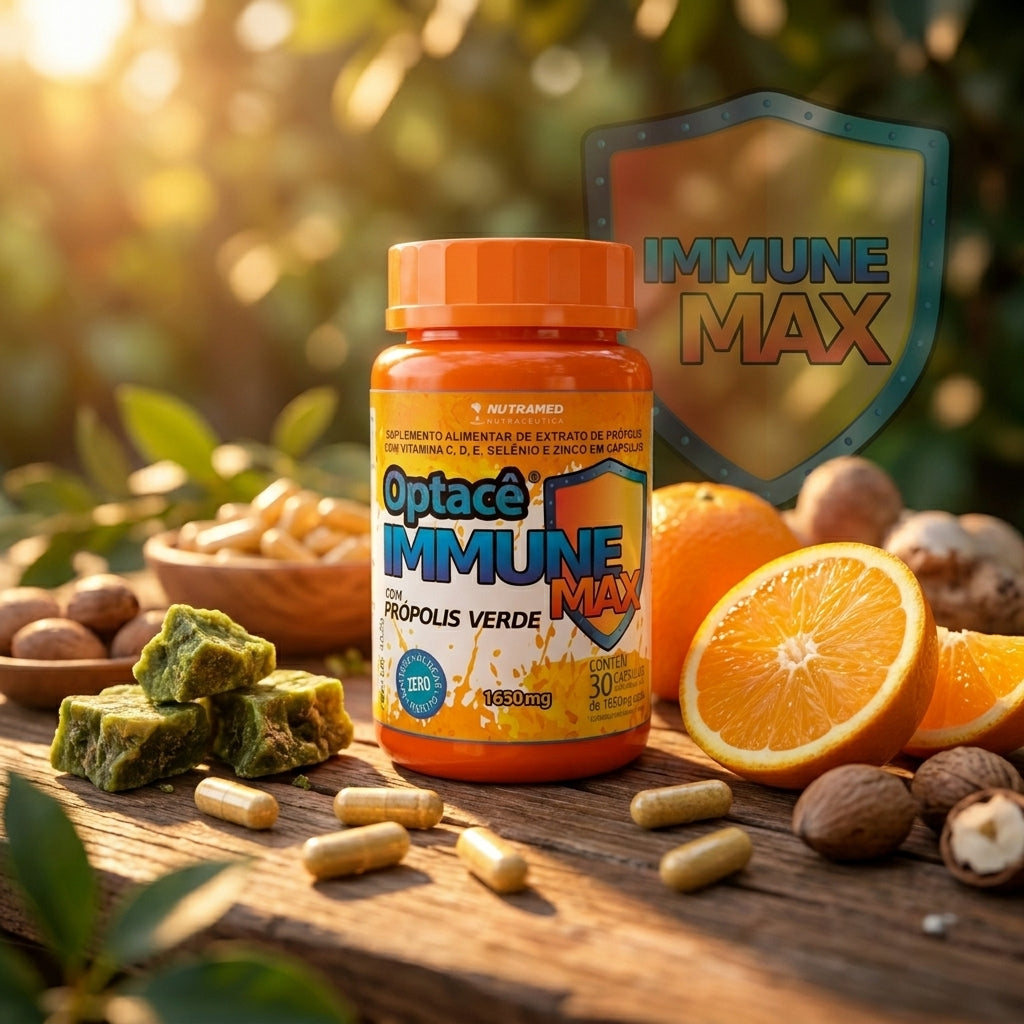 Optacê Immune Max (Vit. C + D + E + Selênio + Zinco + Própolis) | 30 Cápsulas