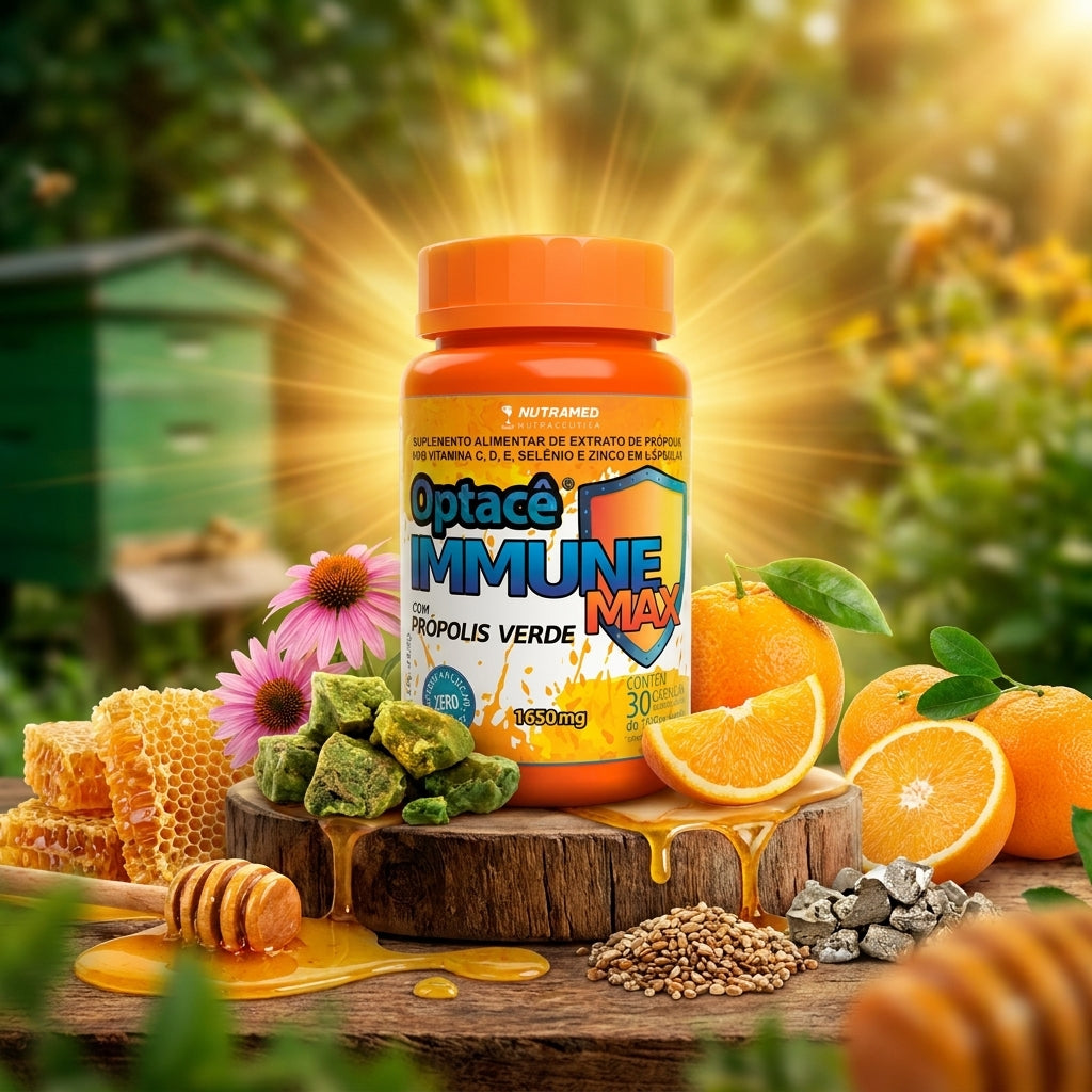 Optacê Immune Max (Vit. C + D + E + Selênio + Zinco + Própolis) | 30 Cápsulas