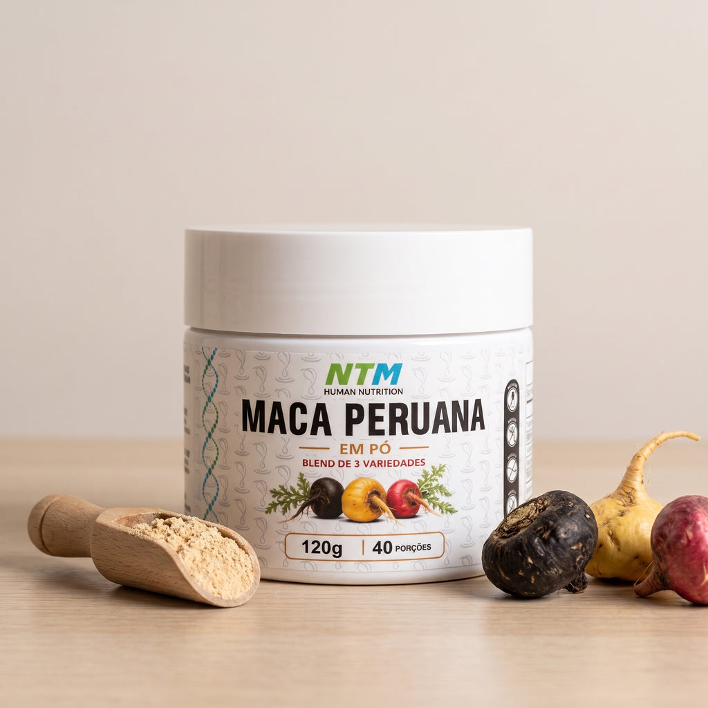 Maca Peruana 3X em Pó — Blend Negra, Amarela e Vermelha