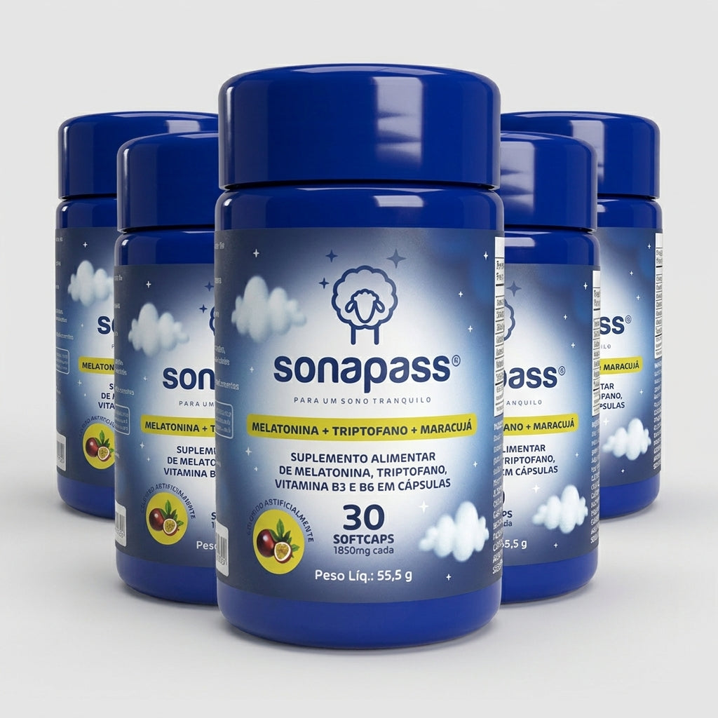 Sonapass (Melatonina + Triptofano + Maracujá + Vitaminas B3 e B6) | 30 cápsulas