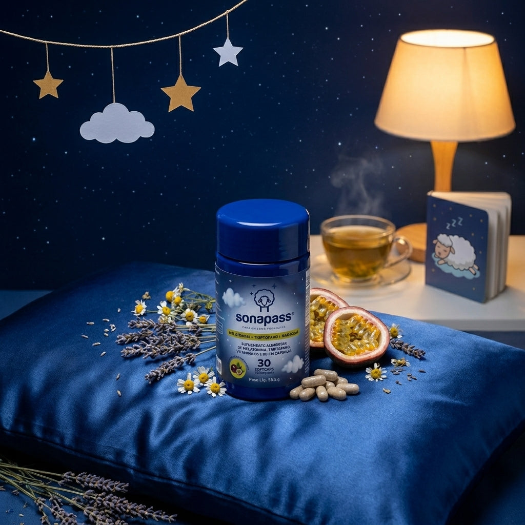 Sonapass (Melatonina + Triptofano + Maracujá + Vitaminas B3 e B6) | 30 cápsulas