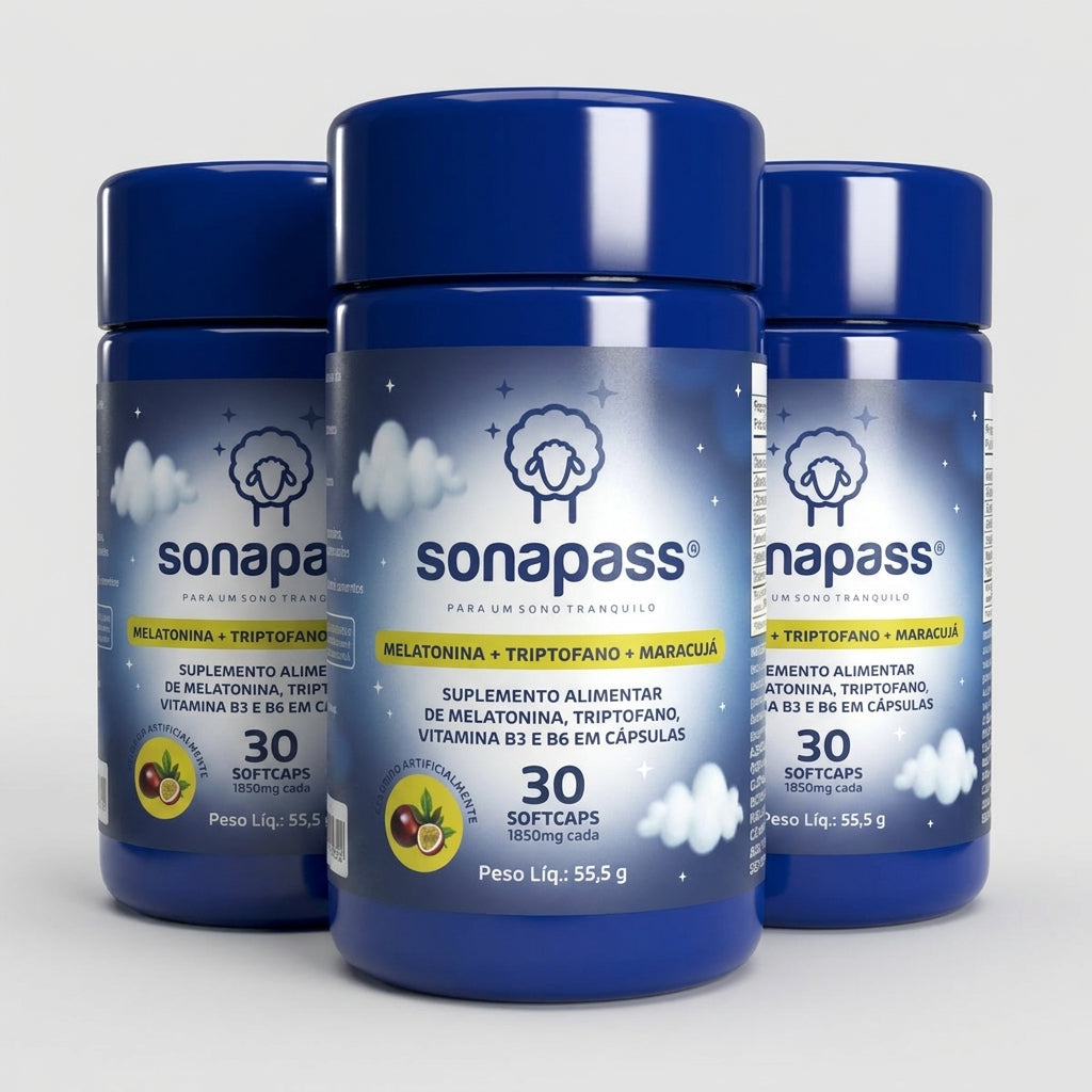 Sonapass (Melatonina + Triptofano + Maracujá + Vitaminas B3 e B6) | 30 cápsulas